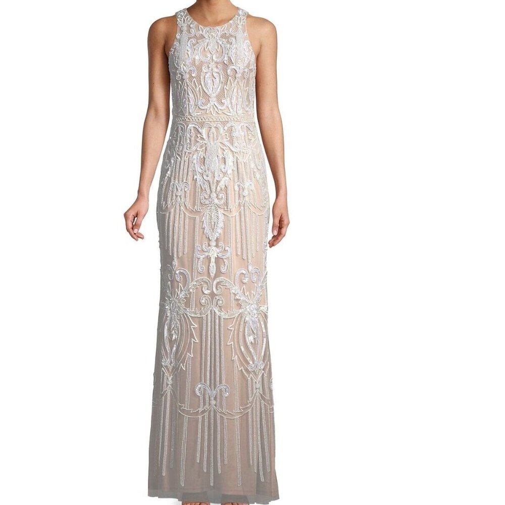Aidan Mattox Beaded Sleeveless Gown. Size 12 Retail $550